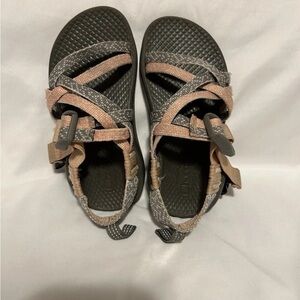 Kids Chaco Sandals with Gray and Pink Straps - Size 10 EUC